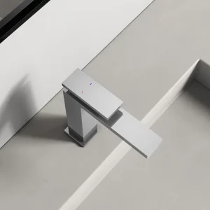 modern brushed chrome bathroom faucet single hole sink tap rust resistant stainless steel