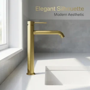 luxury brushed gold bathroom sink faucet elegant basin tap modern upscale bathroom style