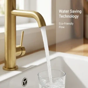 contemporary brushed gold bathroom faucet single handle tap smooth water flow control