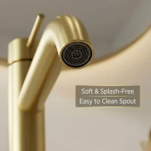 high-end brushed gold bathroom faucet deck mounted sink tap premium modern design