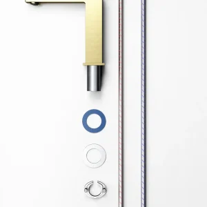 brushed gold bathroom sink faucet stainless steel mixer tap hot and cold water