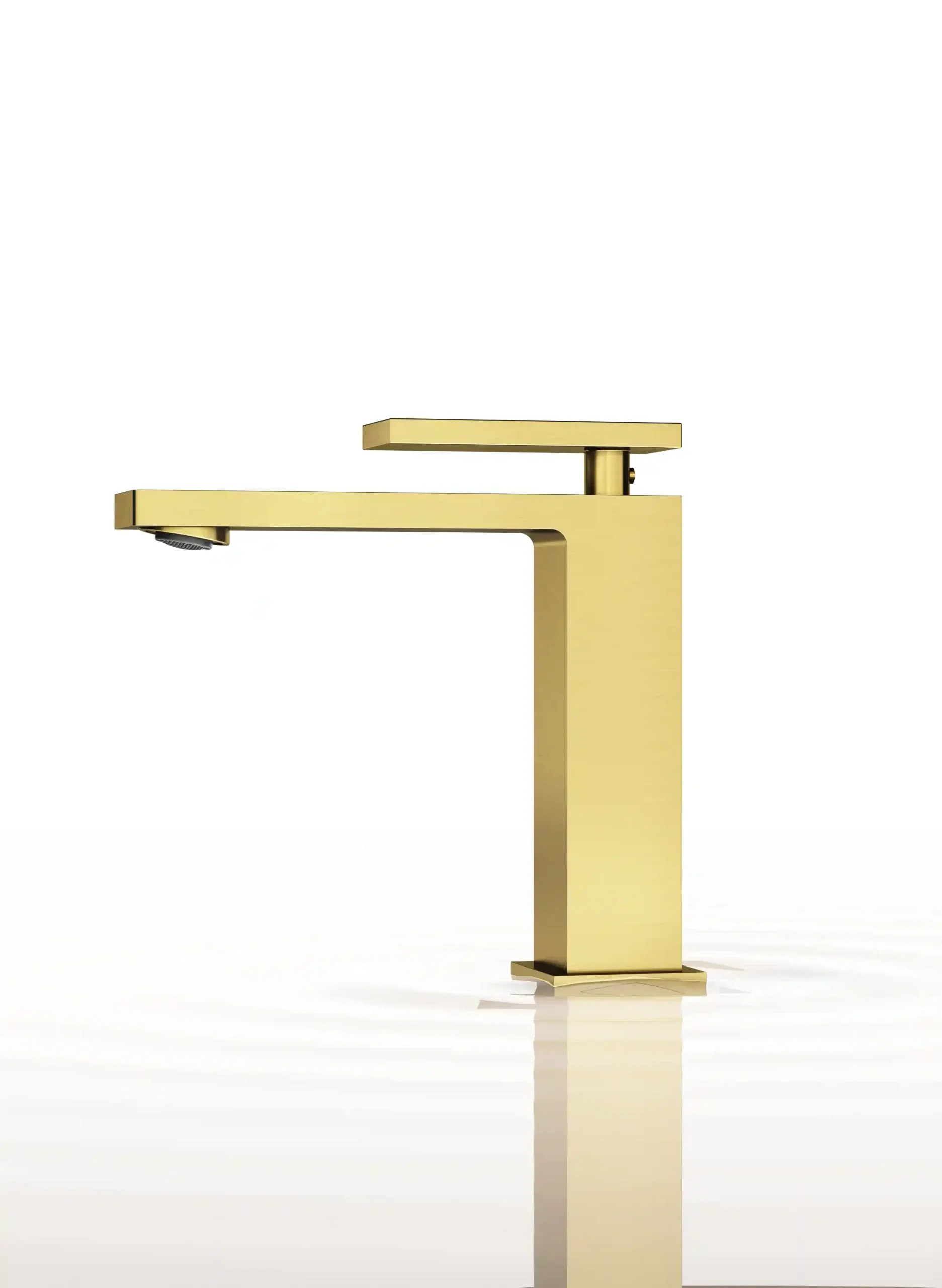 brushed gold single handle bathroom faucet contemporary luxury minimalist design