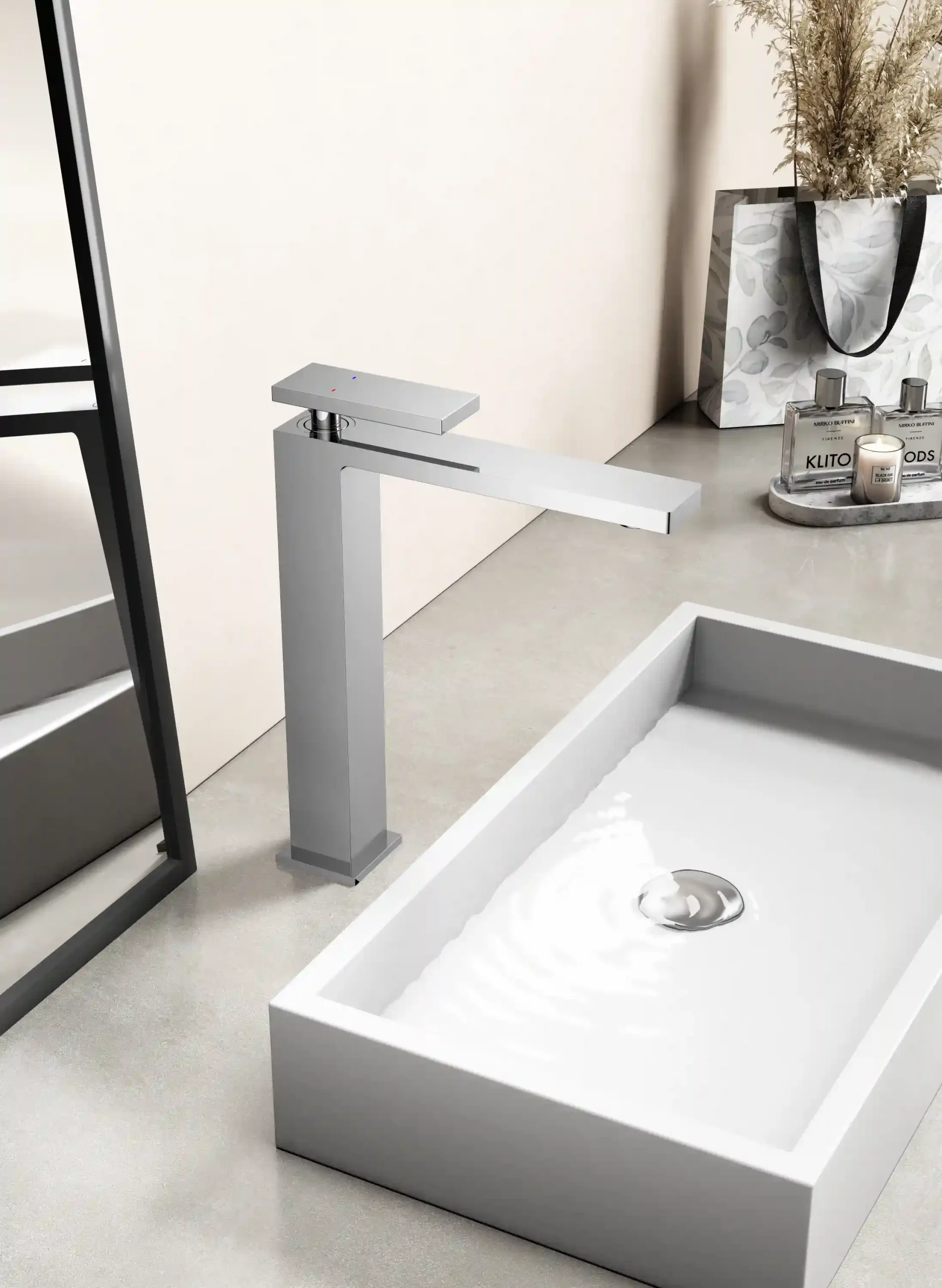 contemporary brushed chrome bathroom faucet deck mounted elegant modern bathroom
