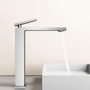 luxury brushed chrome bathroom faucet single handle basin tap premium modern bathroom