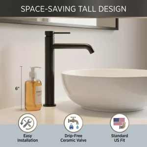 luxury brushed black bathroom faucet single handle modern basin tap elegant bathroom design