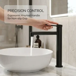 high arc brushed black bathroom sink faucet single handle mixer tap hot cold water control
