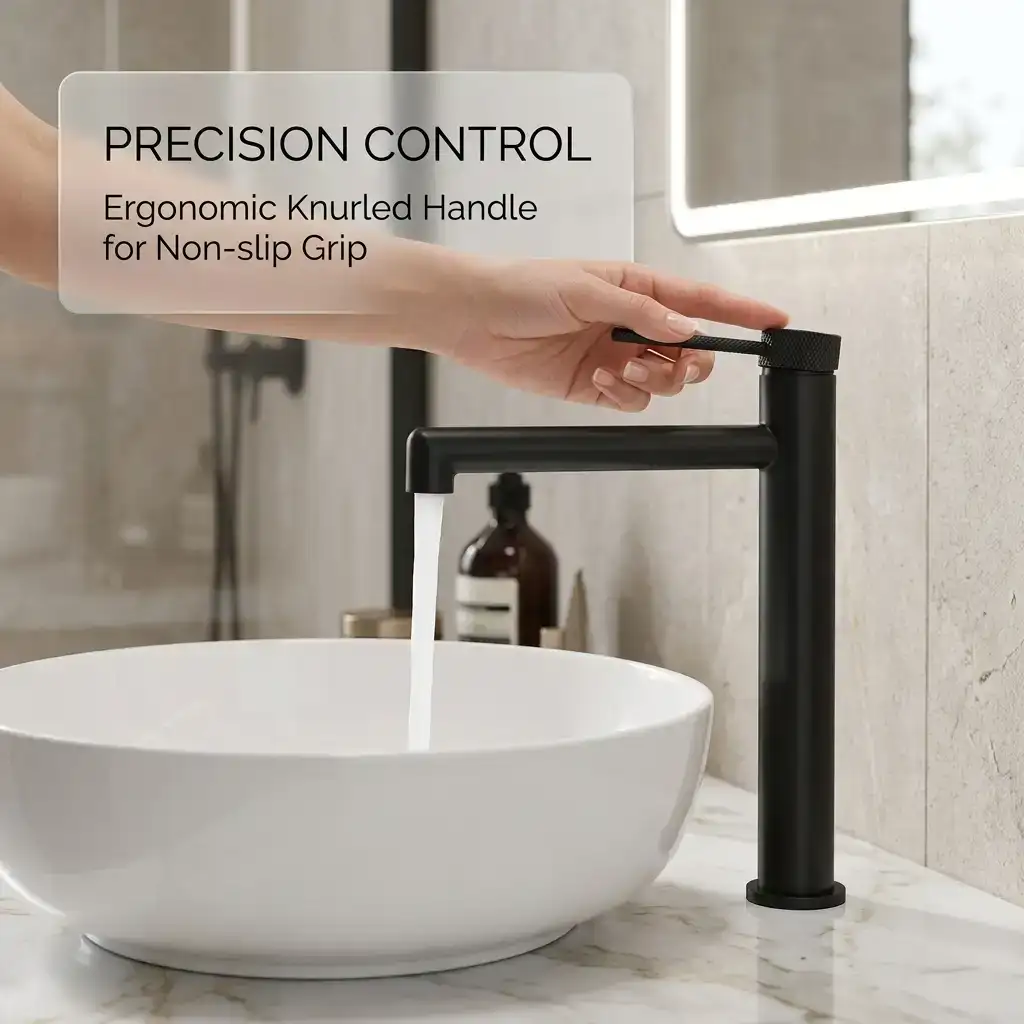 high arc brushed black bathroom sink faucet single handle mixer tap hot cold water control