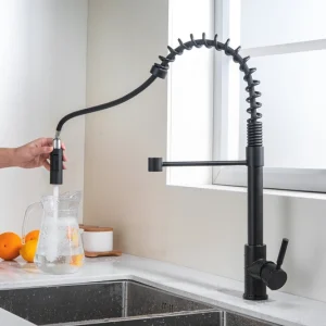 matte black kitchen faucet contemporary single hole mixer tap modern kitchen use