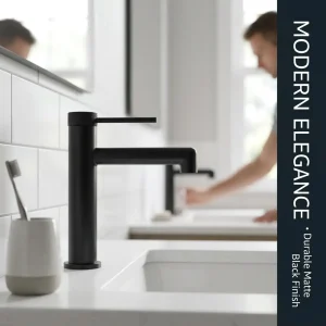 luxury brushed black bathroom faucet deck mounted basin mixer tap elegant bathroom upgrade