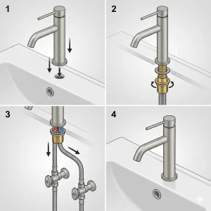 luxury brushed chrome basin faucet contemporary single handle design smooth water control