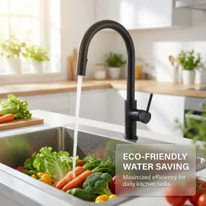 modern matte black kitchen faucet high arc single hole installation smooth water flow