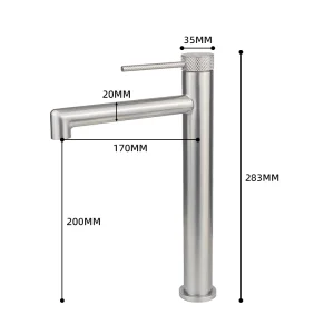 modern tall brushed black basin faucet deck mounted luxury style for upscale bathroom