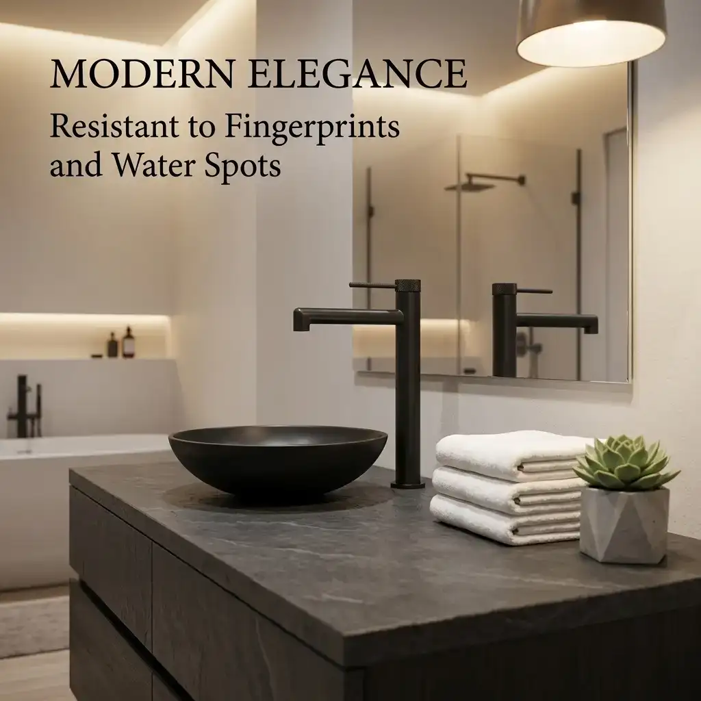 high rise brushed black bathroom faucet single hole sink tap durable corrosion resistant