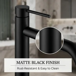 premium brushed black bathroom faucet stainless steel sink mixer durable corrosion resistant