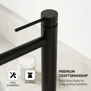 elegant brushed black bathroom faucet single handle modern style smooth water flow
