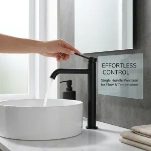 luxury brushed black bathroom sink faucet single handle mixer tap premium bathroom upgrade