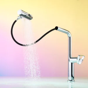 brushed chrome kitchen sink faucet single handle contemporary minimalist style