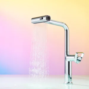 high arc brushed chrome kitchen faucet single hole modern tap for kitchen sink